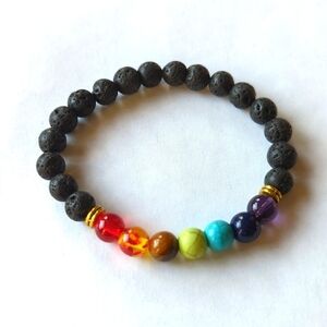 Bracelet Lava Chakra Bead Meditation